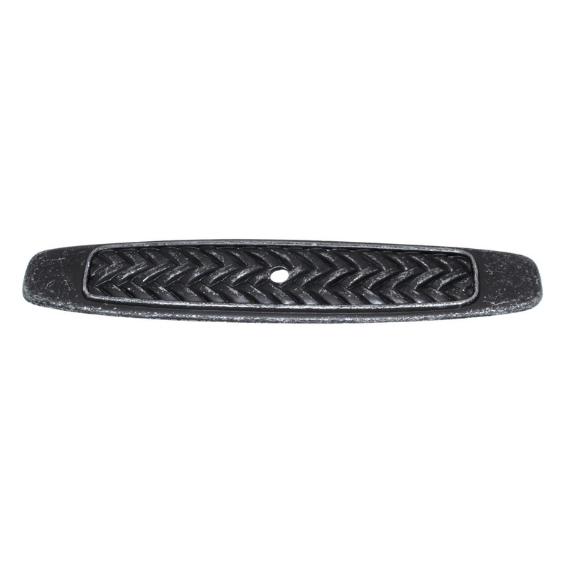 Belwith Catamaran 5 Cabinet Knob Backplate Basket Weave Vibra Pewter P7514-VP
