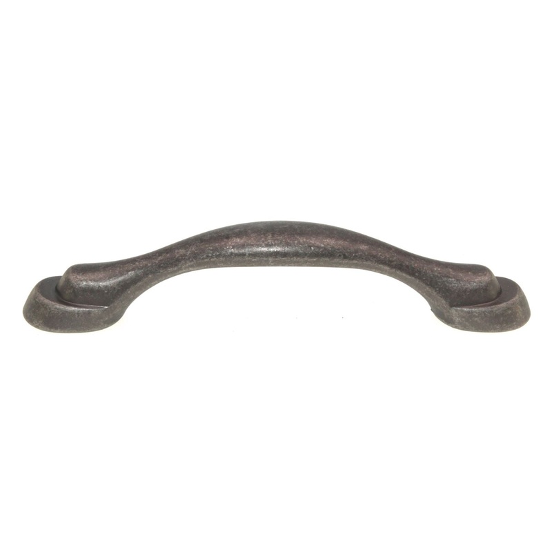Hickory Hardware Eclipse Black Nickel Vibed 3 Ctr. Cabinet Footed Pull P330-BNV