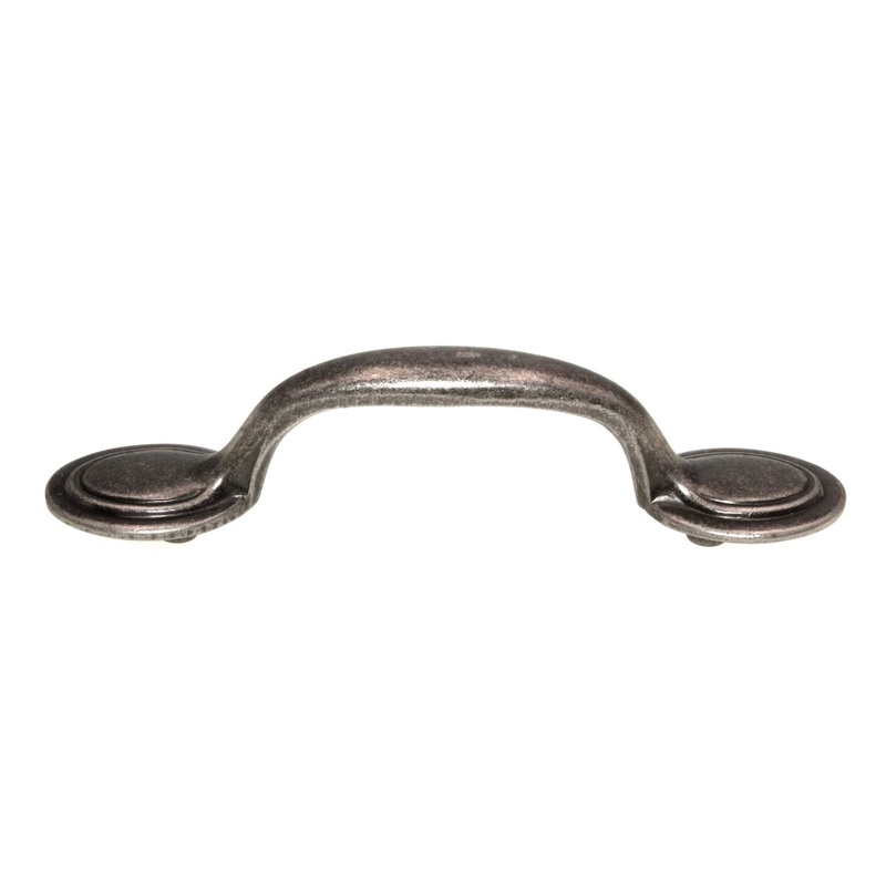 Hickory Hardware Eclipse Black Nickel Vibed 3 Ctr. Cabinet Footed Pull P431-BNV