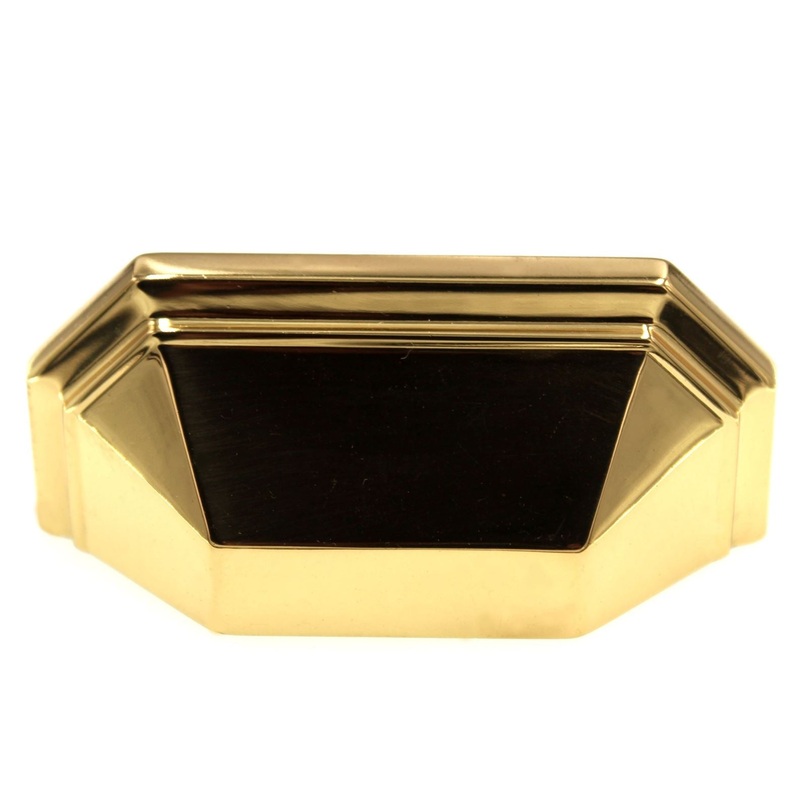 Keeler Solid Brass Polished Brass 3 Ctr. Angled Drawer Cup Pull C13