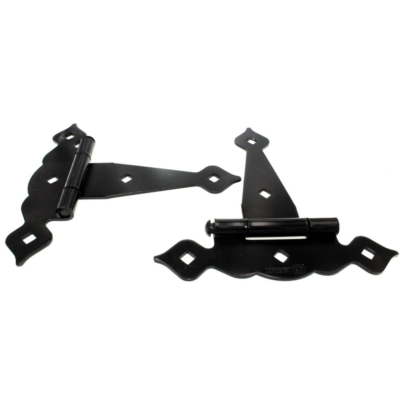Lawrence 6 Black Ornamental T Hinge Strap Gate Hinge 2 Pack C968S-19