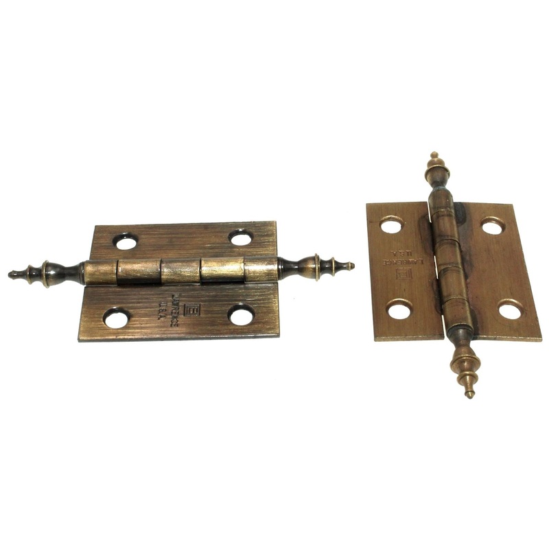 Lawrence Brothers 2 Regency Tip Cabinet Hinges Antique Brass 2 Pack C1256S-AB