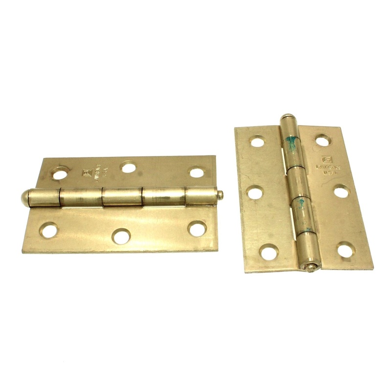 Lawrence Brothers 3 x 2 Loose Pin Narrow Hinges Satin Brass 2 Pack D820S-DB