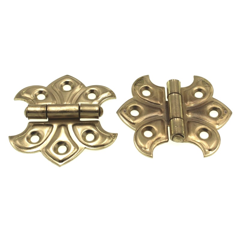 Lawrence Brothers Satin Brass 1 3/8 Butterfly Surface Mount Hinges D1245S-DB