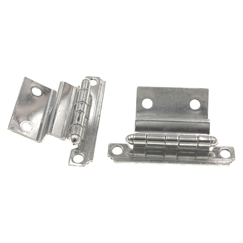 National Mfg. Chrome 3/8 Inset Art Deco Face Cabinet Hinges 2 Pack V460D-26