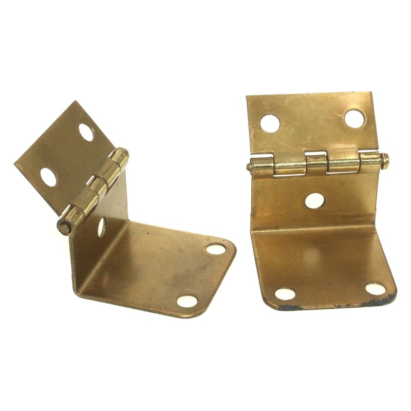 Pair Lawrence Brothers Bright Brass 3/4 Full Inset Cabinet Hinges SC1226-BB