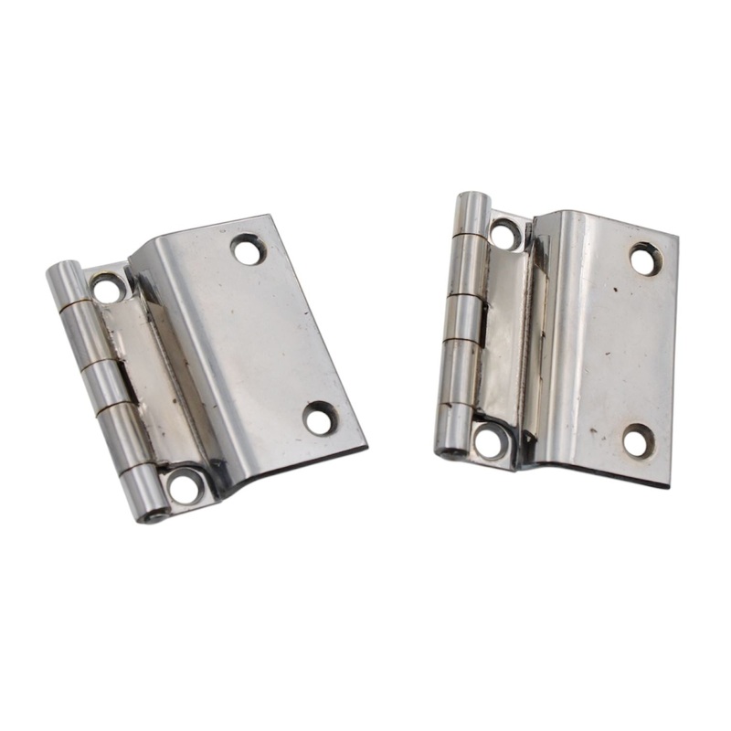 Pair Lawrence Brothers Chrome 3/8 Offset Surface Cabinet Hinges SC1222-CHR