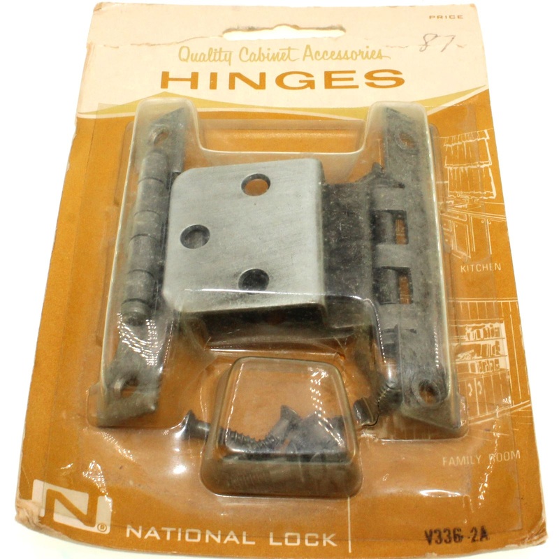 Pair National Lock Valley Forge Old Iron 3/8 Inset Cabinet Hinge V336-2A