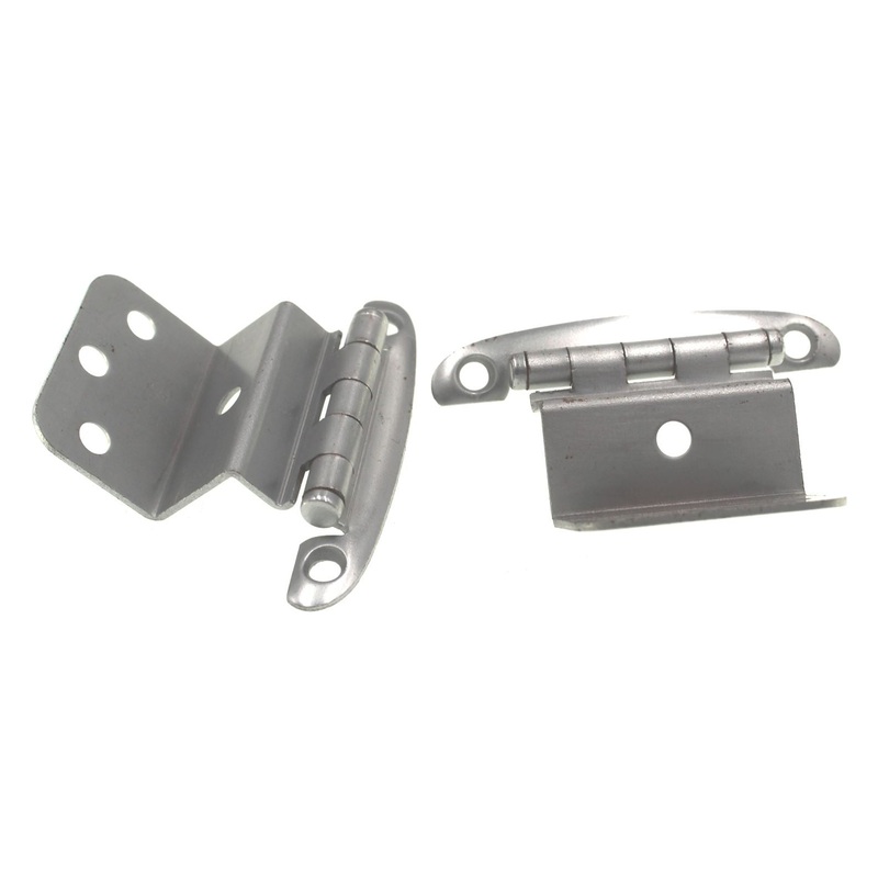 Pair of Vintage Stanley Dull Chrome 5/8 Inset Face Mount Hinges 1527-26D