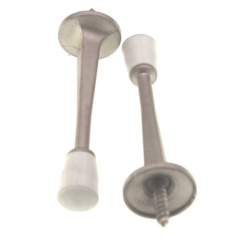 Ultra 3 Extra Heavy Duty Baseboard Door Stop Satin Nickel 2 Pack 70052