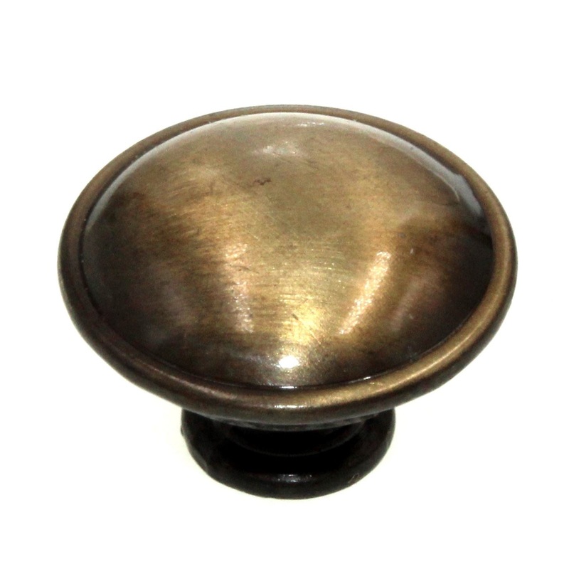 Ultra Hardware 1 1/4 Ridged Cabinet Knob Antique Brass 41660