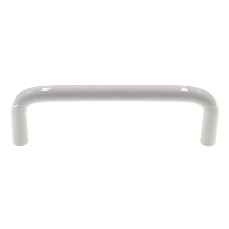 Ultra Hardware 3 1/2 Ctr. Solid Brass Cabinet Wire Pull White Powder Coat 59143