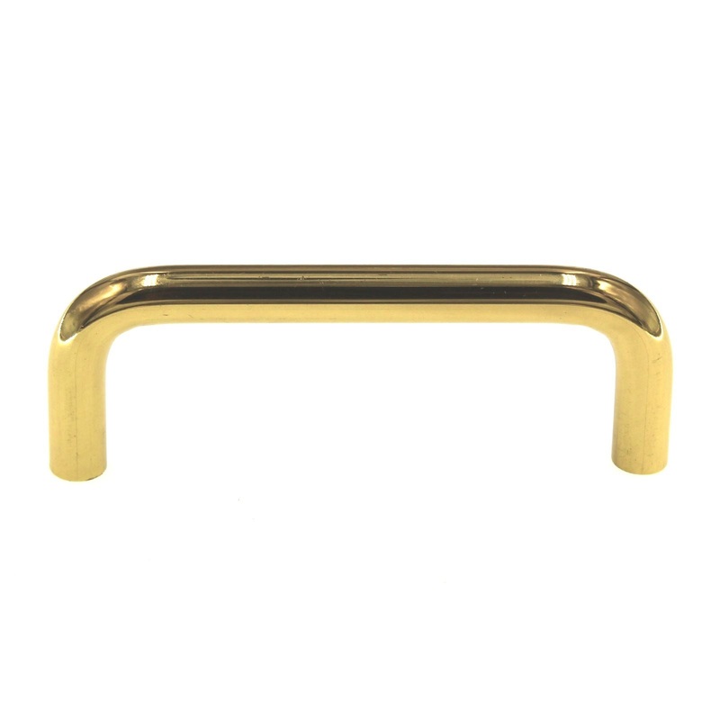 Ultra Hardware 3 Ctr. Solid Brass Cabinet Wire Pull Polished Brass 59100
