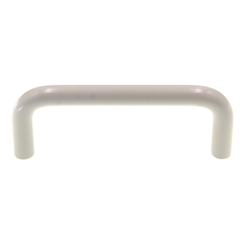 Ultra Hardware 3 Ctr. Solid Brass Cabinet Wire Pull White Powder Coat 59142