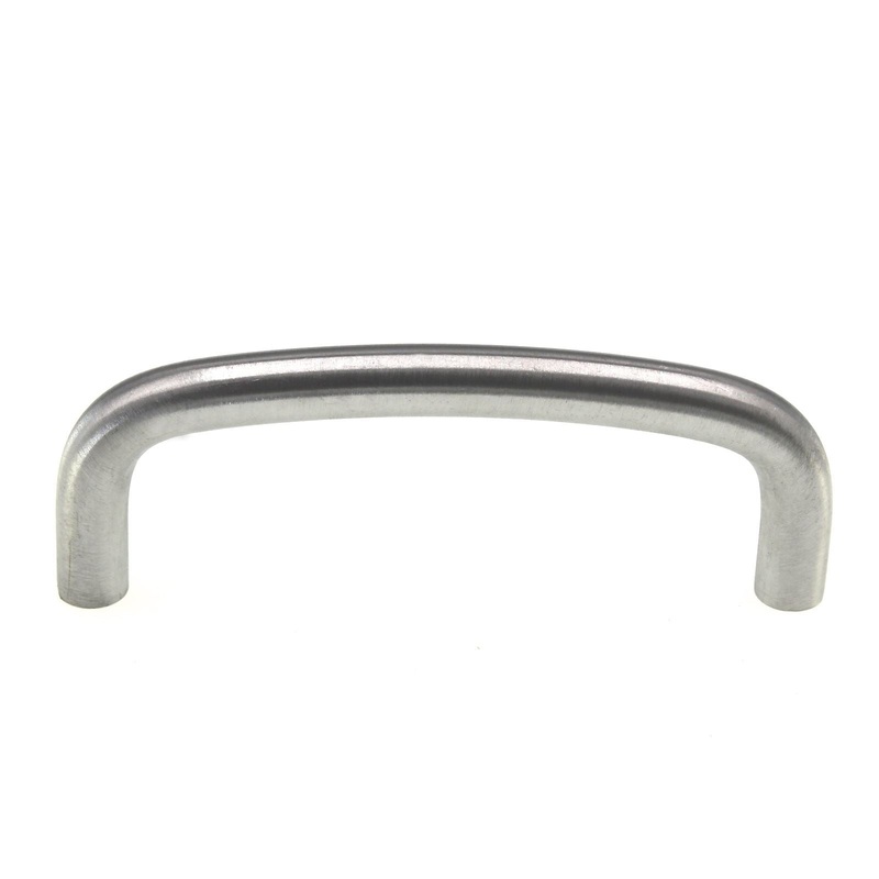 Ultra Hardware 3 Ctr. Solid Brass Curved Cabinet Wire Pull Satin Chrome 59182