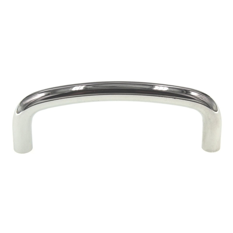 Ultra Hardware 3 Ctr. Solid Brass Curved Wire Pull Polished Chrome 59176