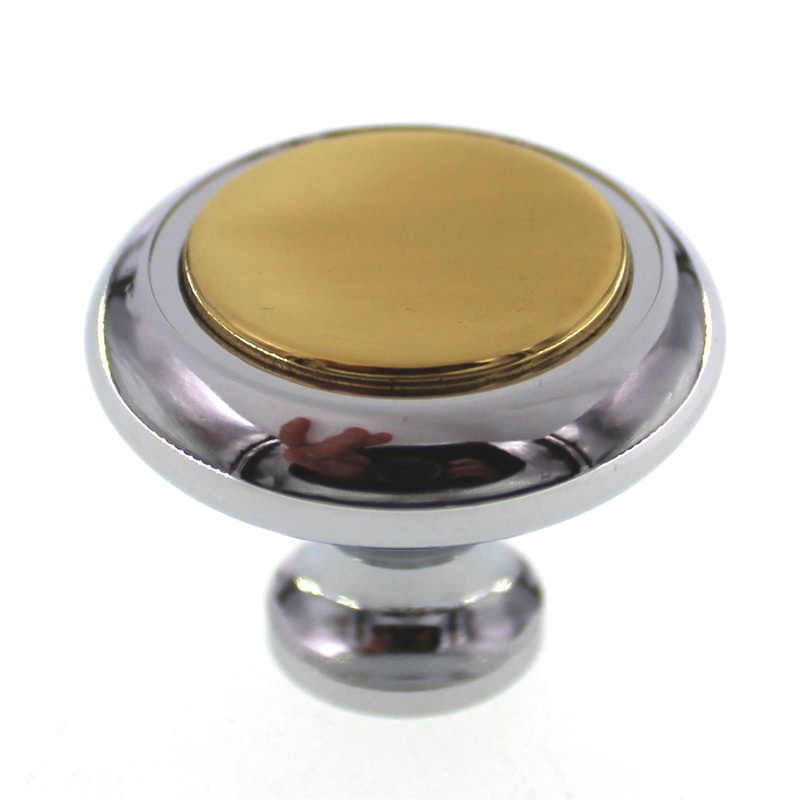 Amerock Allison 14353CHB 1 1/4 Polished Chrome Brass Flat Top Cabinet Knob