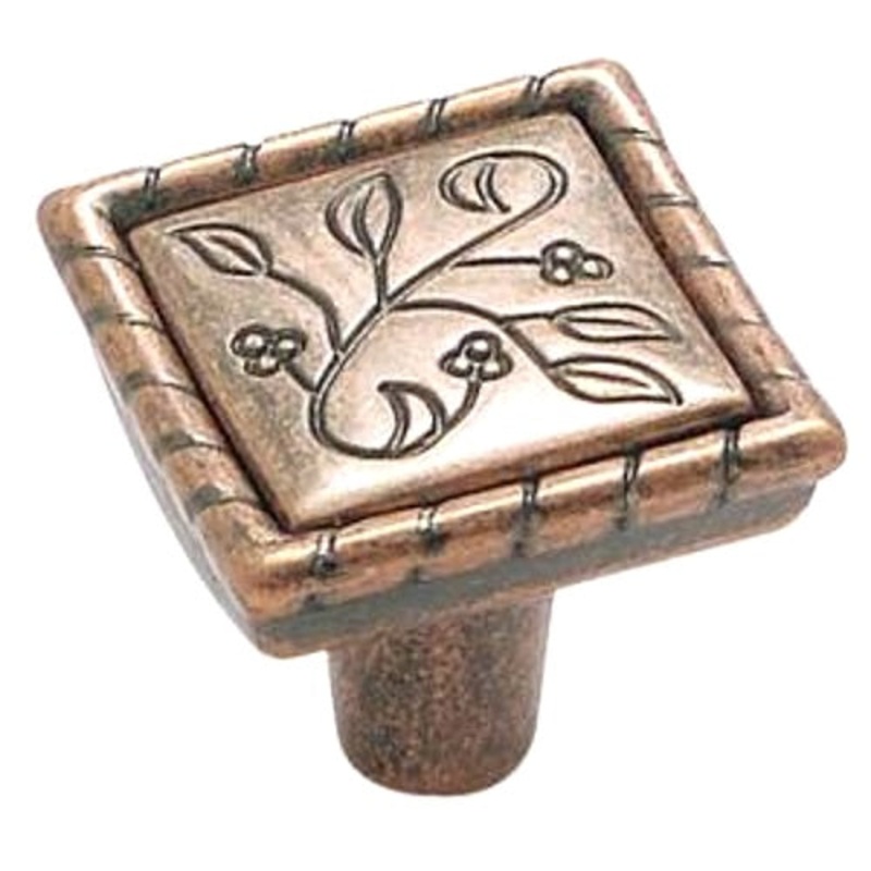 Amerock BP4466-WC Weathered Copper 1 1/8 Square Cabinet Knob Pulls Vineyard