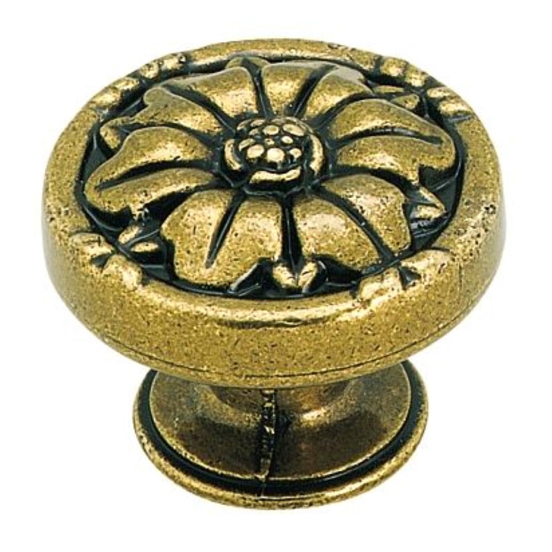 Amerock Natural Elegance Burnished Brass 1 1/4 Round Cabinet Knob BP1336O77