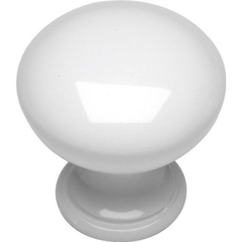 Belwith Hickory Hardware Frosted Deco 1 1/4 Round Mushroom Knob White P320-24