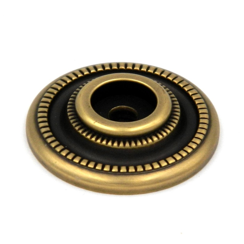 Belwith Keeler D6-06 Solid Brass Acanthus 1 1/4 Winchester Brass Knob Backplate