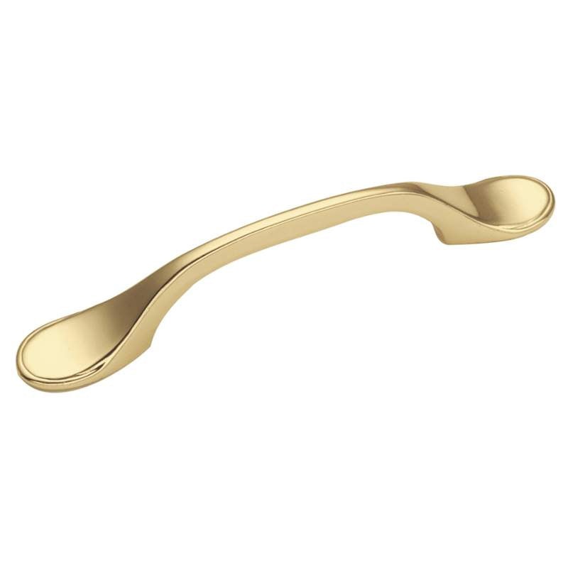 P14444-3 Polished Brass 3cc Cabinet Handle Pulls Belwith Hickory’s Conquest