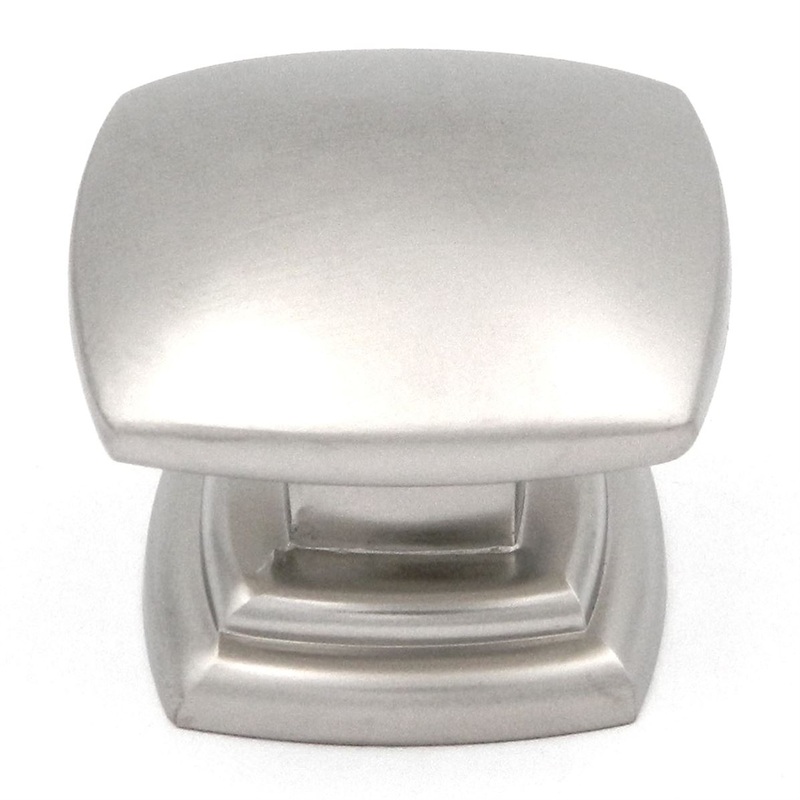P2163-PN Pearl Nickel 1 1/2 Smooth Square Cabinet Knob Pulls Hickory Euro