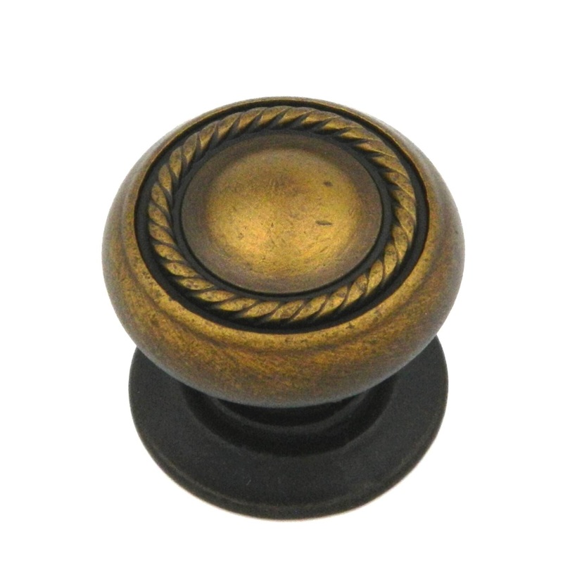 P4212-EA English Antique 1 1/2 Cabinet Knobs Belwith Traditional Rope Braid