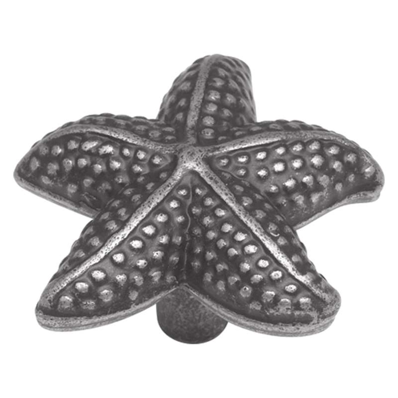 PA0111-VP Vibra Pewter 1 1/2 Starfish Cabinet Knob Pulls Hickory South Seas