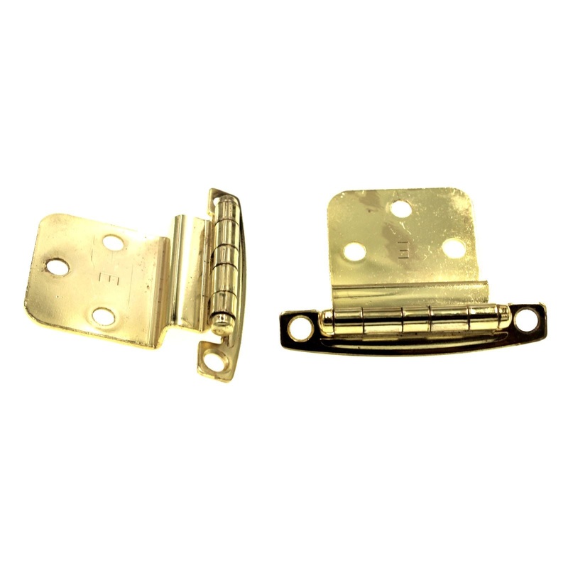 Pair National Lock Medalist Bright Brass 3/8 Inset Cabinet Hinges R390-3