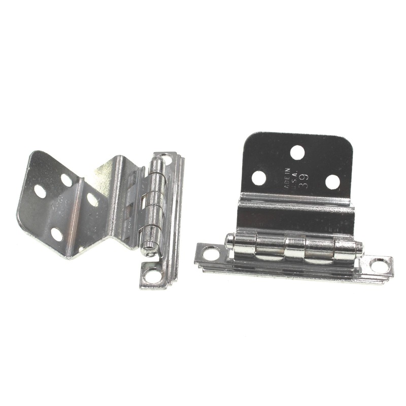 Pair National Lock Medalist Bright Chrome 3/4 Inset Cabinet Hinges N58-2364D