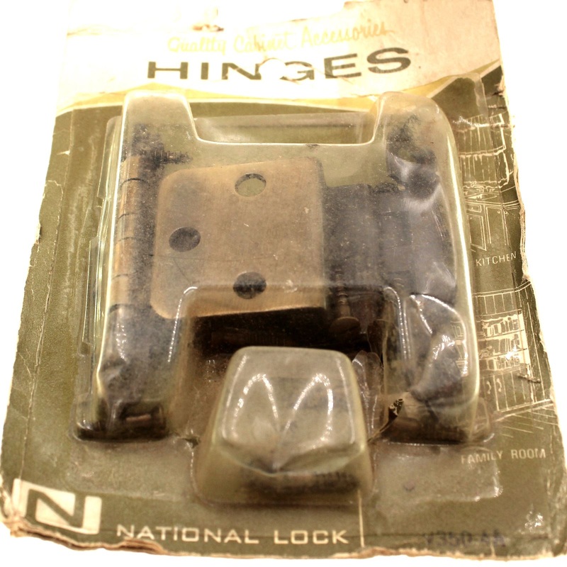 Pair National Lock Vintage Antique English 3/8 Inset Cabinet Hinges V350-4A