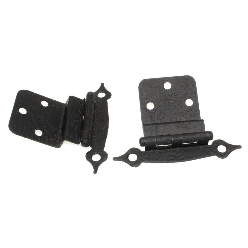 Pair National Lock Williamsburg Dead Black 3/8 Inset Cabinet Hinges R366-1D