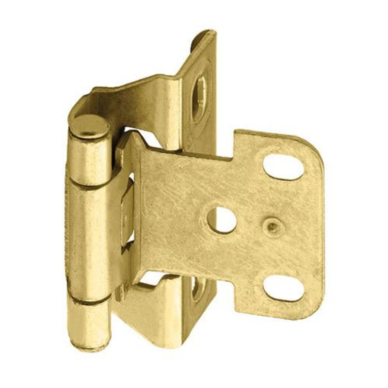 Pair of Amerock Polished Brass Full Wrap 1/4 Overlay Cabinet Hinges D7526-3