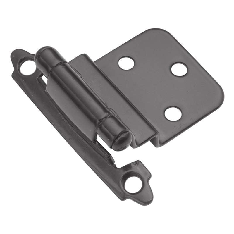 Pair of Hickory Hardware Black 3/8 Inset Hinges Self-Closing P143-BL