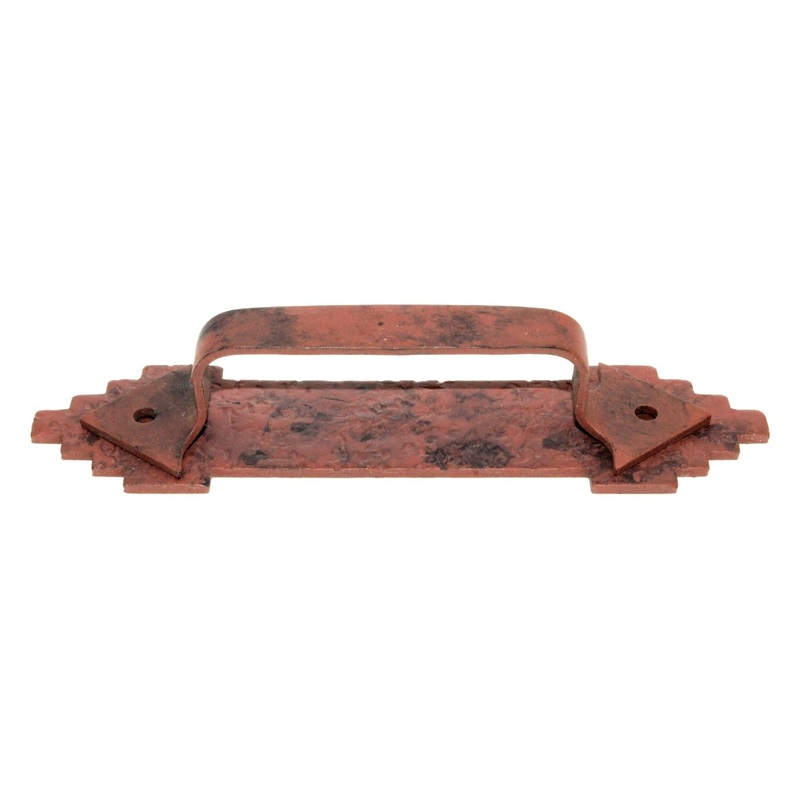 Acorn Mfg Forged Iron Cabinet Pull With Backplate 3 3/4 (96mm) Ctr. Rust MPANP