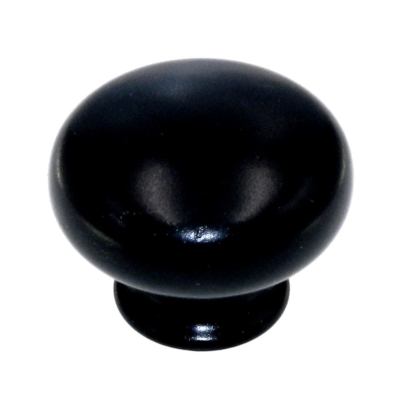Amerock Colors Matte Black 1 1/8 Mushroom Round Cabinet Knob BP770-MB