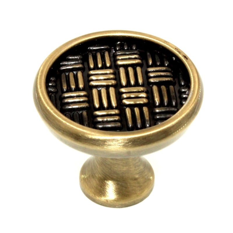 Amerock Patterns Elegant Brass 1 3/8 Hatch Cabinet Knob BP26123-EB