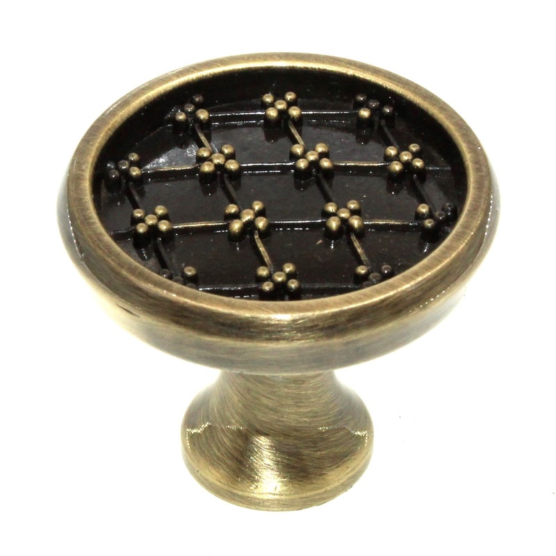 Amerock Patterns Elegant Brass 1 3/8 Quilted Lace Cabinet Knob BP26121-EB