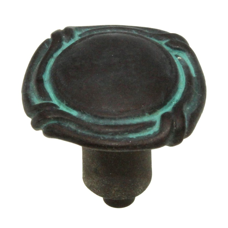 Anne at Home Artisan Mai Oui 1 1/8 Cabinet Knob Bronze with Verde Wash 1097-234