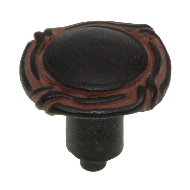 Anne at Home Artisan Mai Oui 1 1/8 Knob Black with Terra Cotta Wash 1097-730