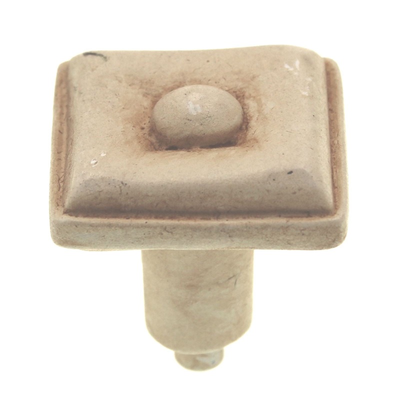 Anne at Home Artisan Square 1 1/8 Cabinet Knob Weathered White 1058-17