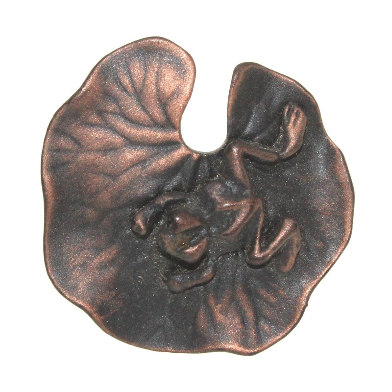 Anne at Home Frogs & Lily Pads Antique Copper 1 3/8 Cabinet Knob 519-16