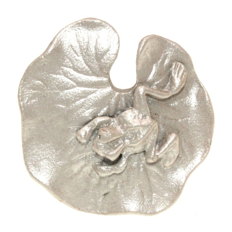 Anne at Home Frogs & Lily Pads Satin Pearl 1 3/8 Cabinet Knob 519-15