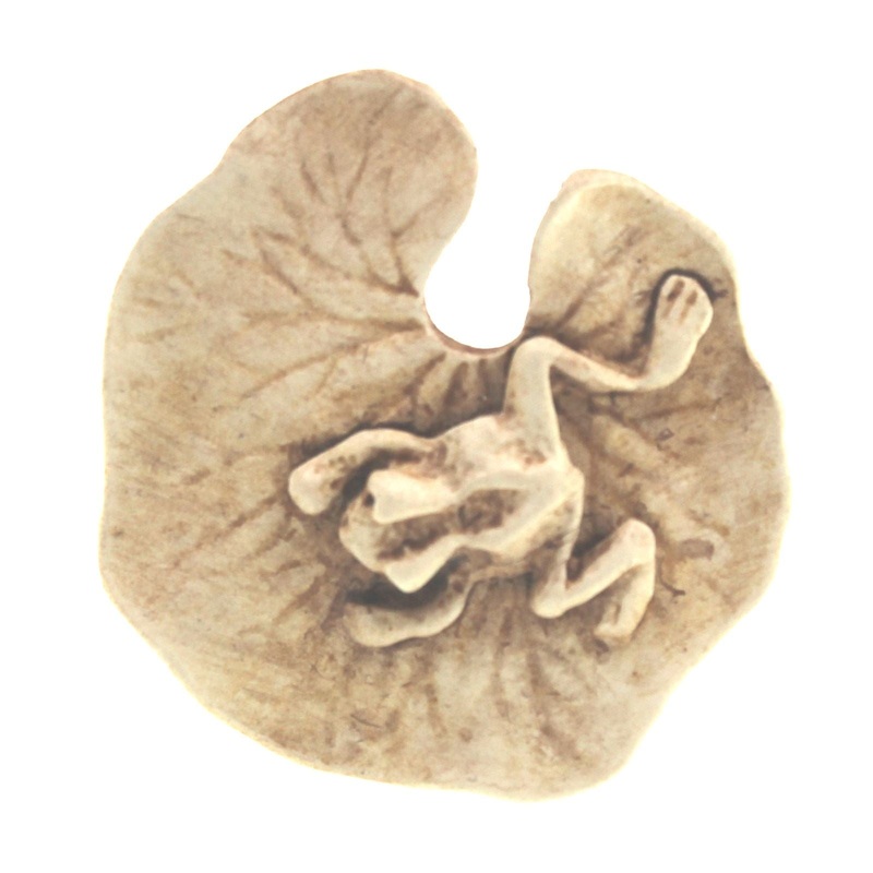 Anne at Home Frogs & Lily Pads Weathered White 1 3/8 Cabinet Knob 519-17