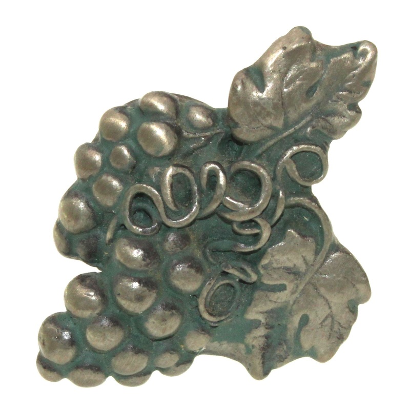 Anne at Home Grape Cluster Left Pewter with Verde Wash 2 Cabinet Knob 328-134