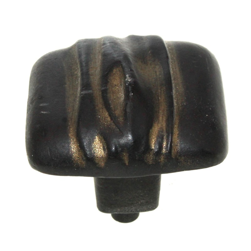 Anne at Home Hannah Square 1 1/4 Cabinet Knob Black with Bronze Wash 257-732