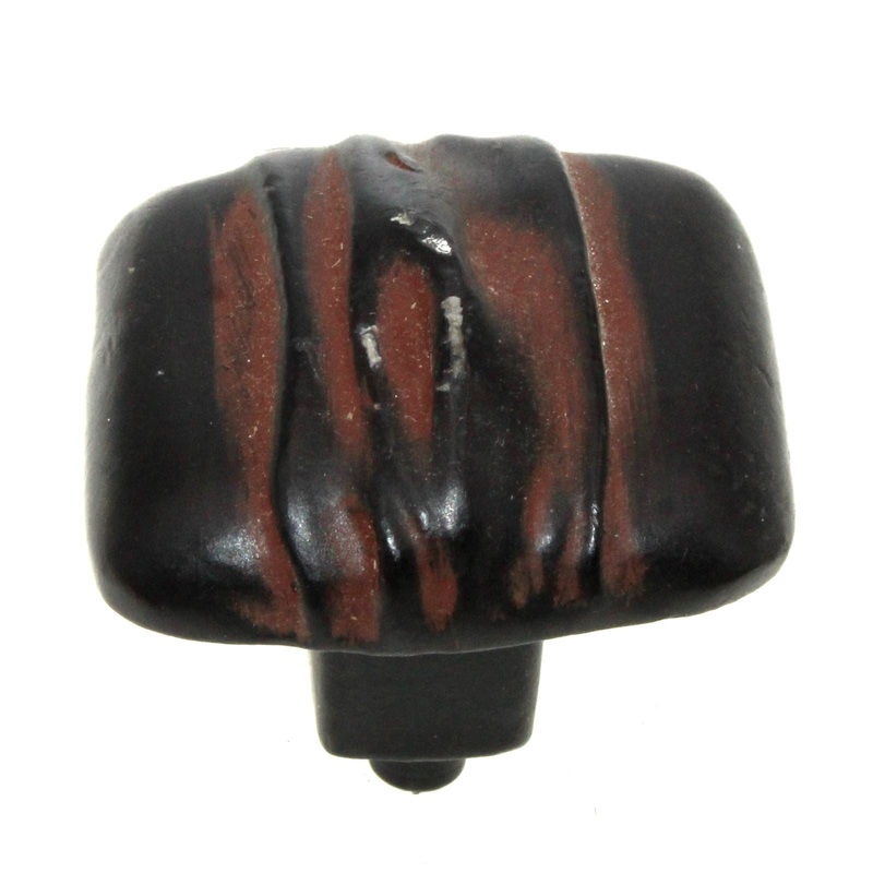 Anne at Home Hannah Square 1 1/4 Cabinet Knob Black with Cherry Wash 257-737