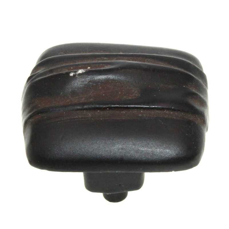 Anne at Home Hannah Square 1 1/4 Cabinet Knob Black with Chocolate Wash 257-736