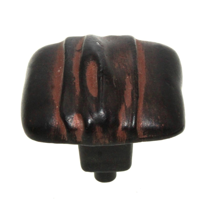 Anne at Home Hannah Square 1 1/4 Cabinet Knob Black with Copper Wash 257-733